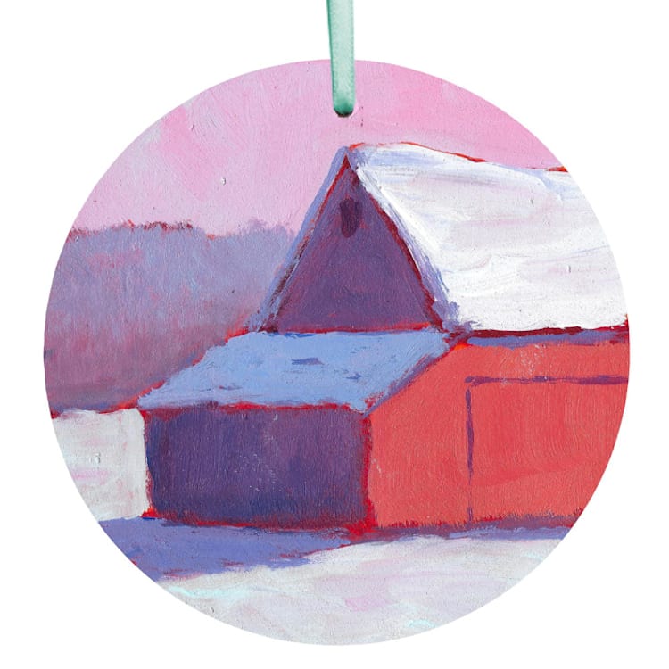 "Snowy Rose Ornament, Hand Painted Ornament" - Ornaments in multicolorassorted-colors by Carol C. Young