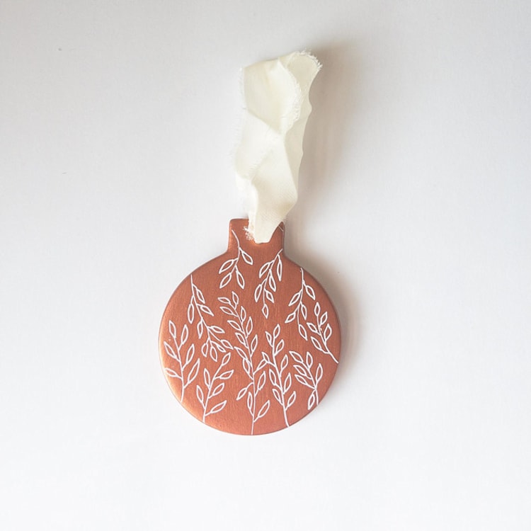 "Botanical Illustrated Ornament 1" - Ornaments in bronze by Jocelyn Elizabeth