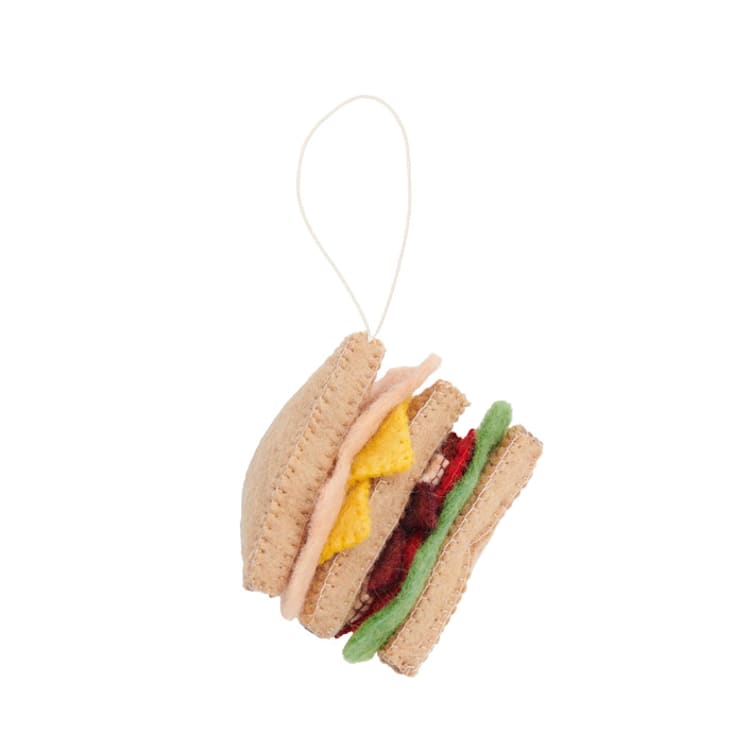 "Felt Sandwich Ornament-Turkey Club" - Ornaments in white by Global Goods Partners