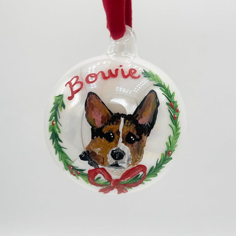 "Custom Hand-Painted Pet Ornaments with Large Name" - Ornaments in multicolorassorted-colors by Ashley Myers