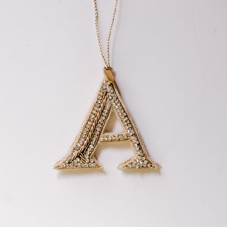 "Personalized Handmade Letter Ornament - Large A" - Ornaments in silver by Courtney Bedi