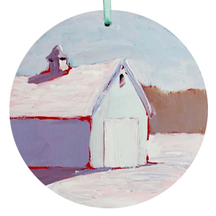 "Fresh Snow, Hand Painted Ornament" - Ornaments in multicolorassorted-colors by Carol C. Young
