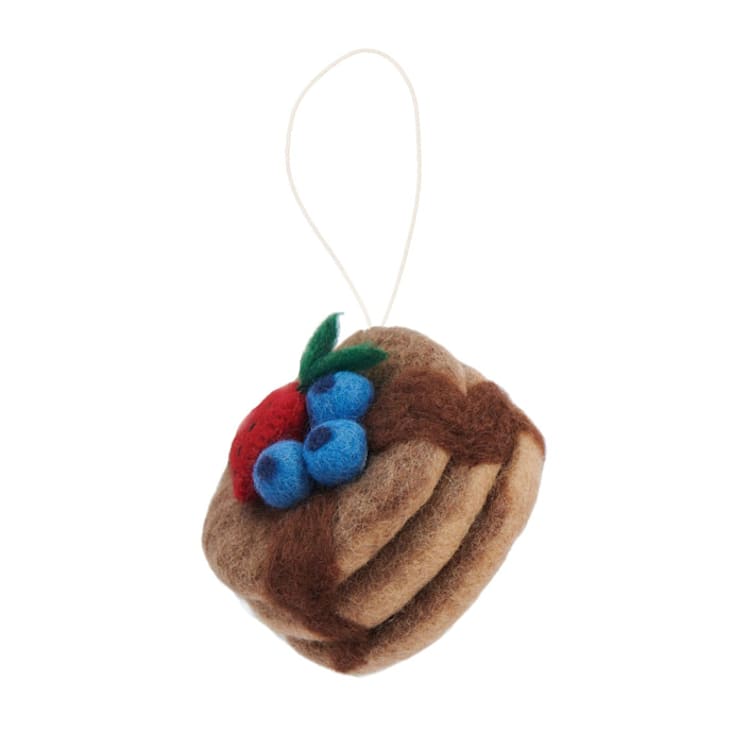 "Felt Pancake Ornament" - Ornaments in brown by Global Goods Partners