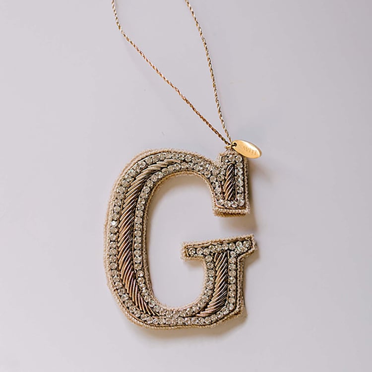 "Personalized Handmade Letter Ornament - Large G" - Ornaments in silver by Courtney Bedi