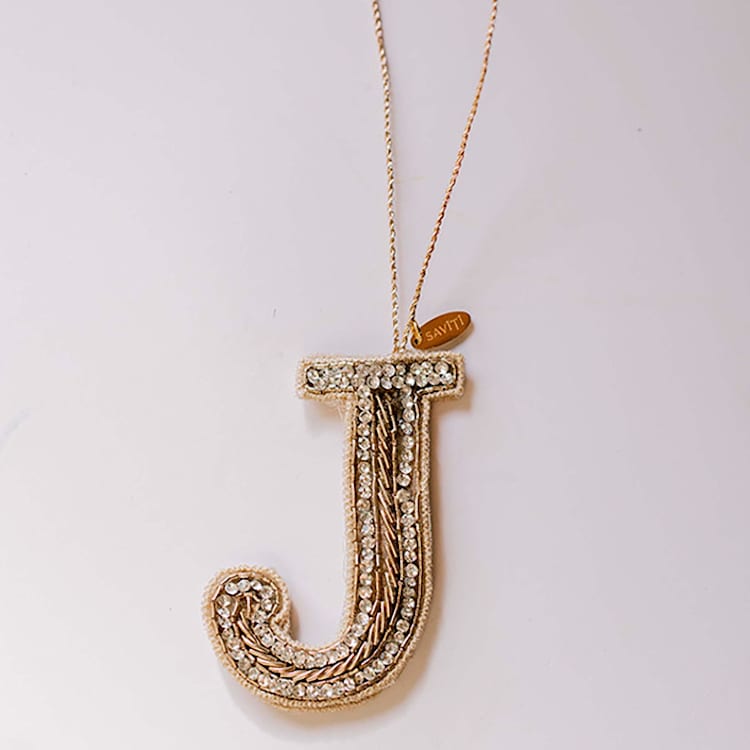 "Personalized Handmade Letter Ornament - Small J" - Ornaments in silver by Courtney Bedi