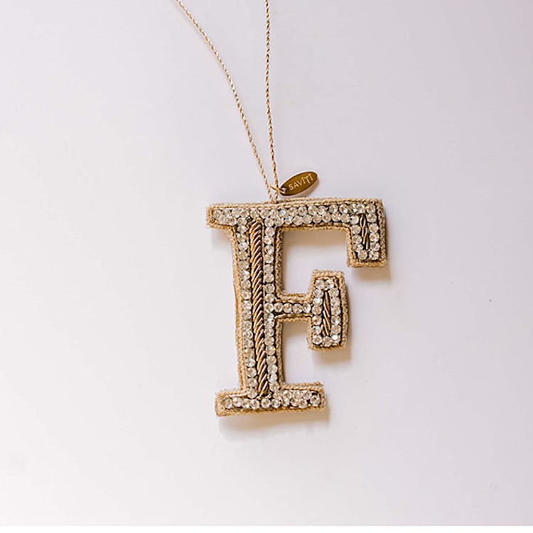 "Personalized Handmade Letter Ornament - Small F" - Ornaments in silver by Courtney Bedi