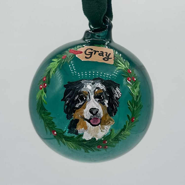 "Custom Hand-Painted Pet Ornament with Name Tag" - Ornaments in multicolorassorted-colors by Ashley Myers