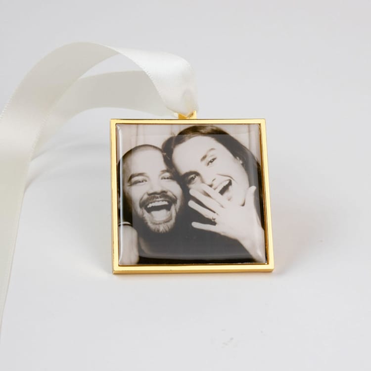 "2026 Custom Square Ornament Gold" - Ornaments in gold by Kimbra Designs