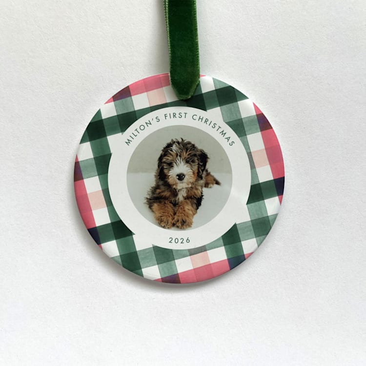 "Personalized Pet Ornament - Milton Plaid" - Ornaments in multicolorassorted-colors by Holly Whitcomb