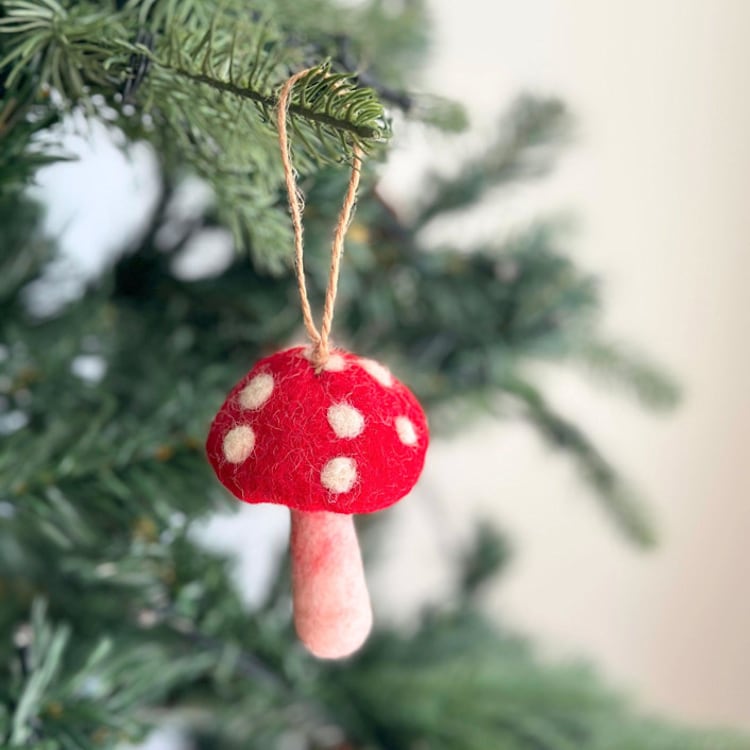 Felt Ornament - Mushroom by Ganapati Crafts Co.