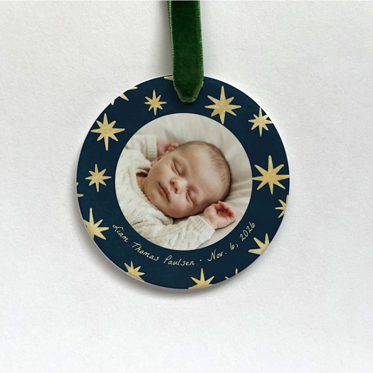"Personalized Photo Ornament - Star Shine" - Ornaments in white by Holly Whitcomb