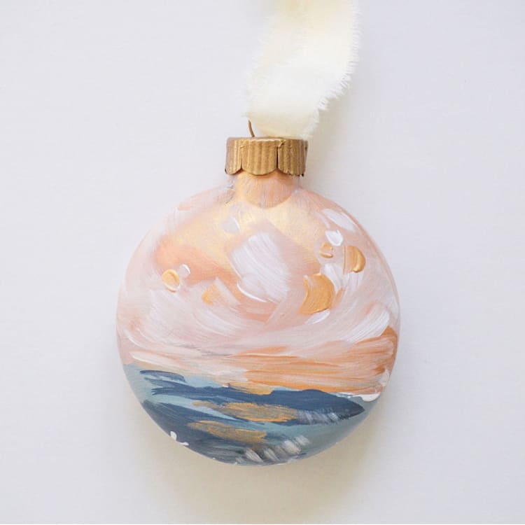"2" Rose Gold Heavenly Seascape" - Ornaments in pink by Kristen Laczi