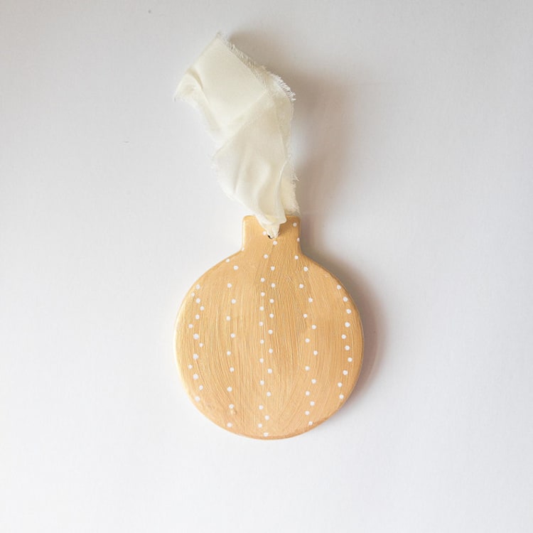 Polka Dot Gold Ornament by Jocelyn Elizabeth