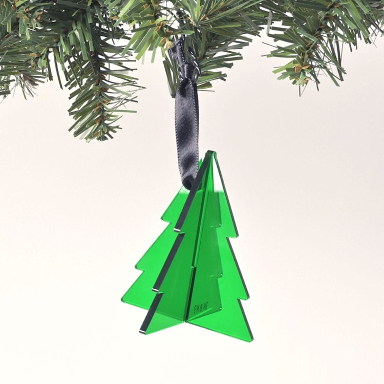 "3D Christmas Tree Ornament" - Ornaments in green by Em and Me Studio