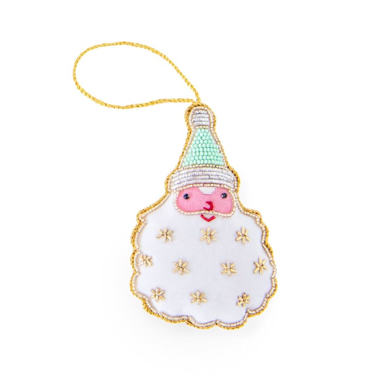 "Cotton Candy Pink Santa Christmas Ornament" - Ornaments in multicolor by Jollity and Co