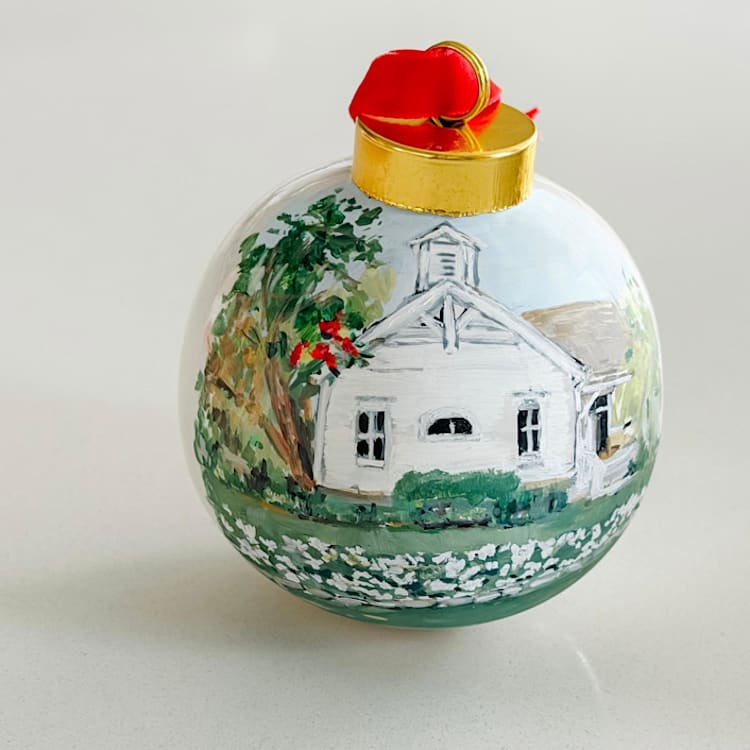 "Custom Hand-Painted Wedding Ornament" - Ornaments in white by Arohika Verma