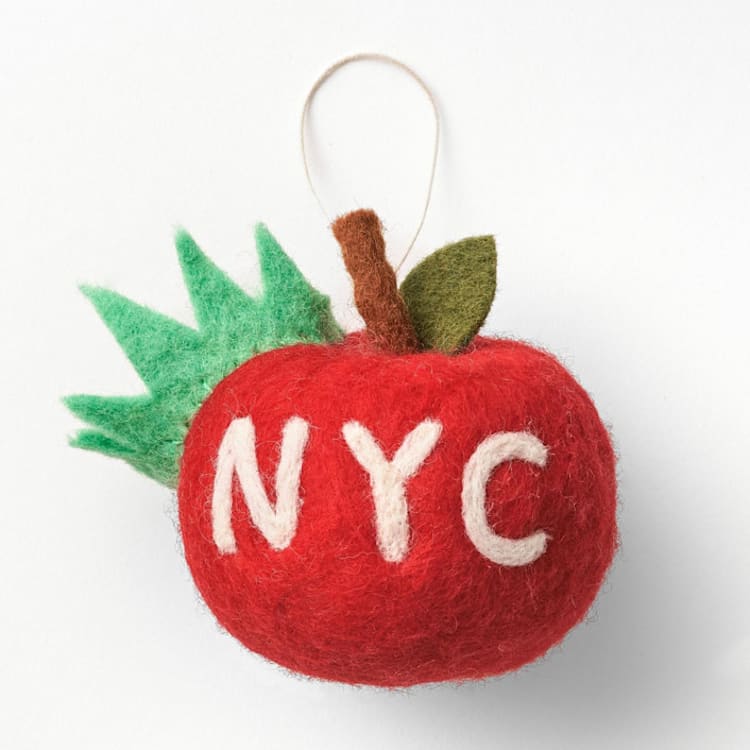 "Felt "Big Apple" Ornament" - Ornaments in red by Global Goods Partners