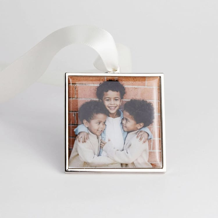 "2026 Custom Square Ornament Silver" - Ornaments in silver by Kimbra Designs