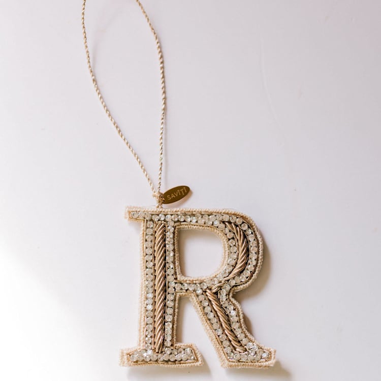 "Personalized Handmade Letter Ornament - Small R" - Ornaments in silver by Courtney Bedi