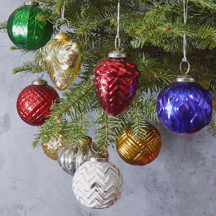 "Vintage Glass Ornament Set" - Ornaments in multicolor by Aahlada Chennupati