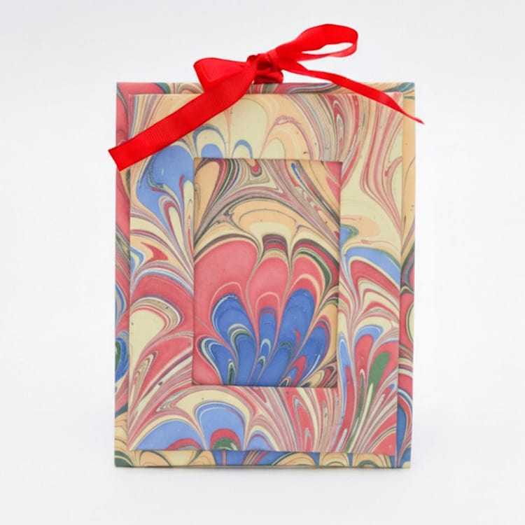 "Mini Hand-Marbled Picture Frame Ornament | Multicolor" - Ornaments in multicolor by Inner Child