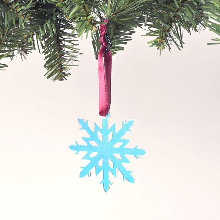 "Iridescent Snowflake Ornament" - Ornaments in multicolor by Em and Me Studio