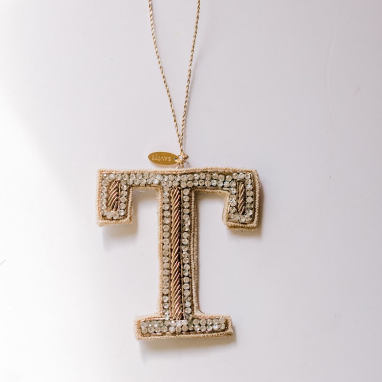 "Personalized Handmade Letter Ornament - Large T" - Ornaments in silver by Courtney Bedi