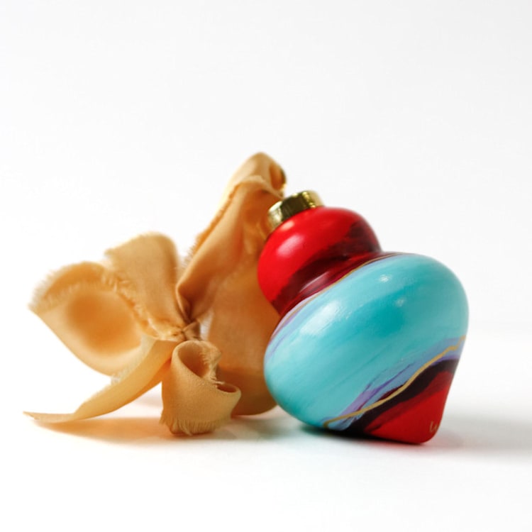 "Abstract Ornament - Red Abstract 07" - Ornaments in blue by Weronika Zubek