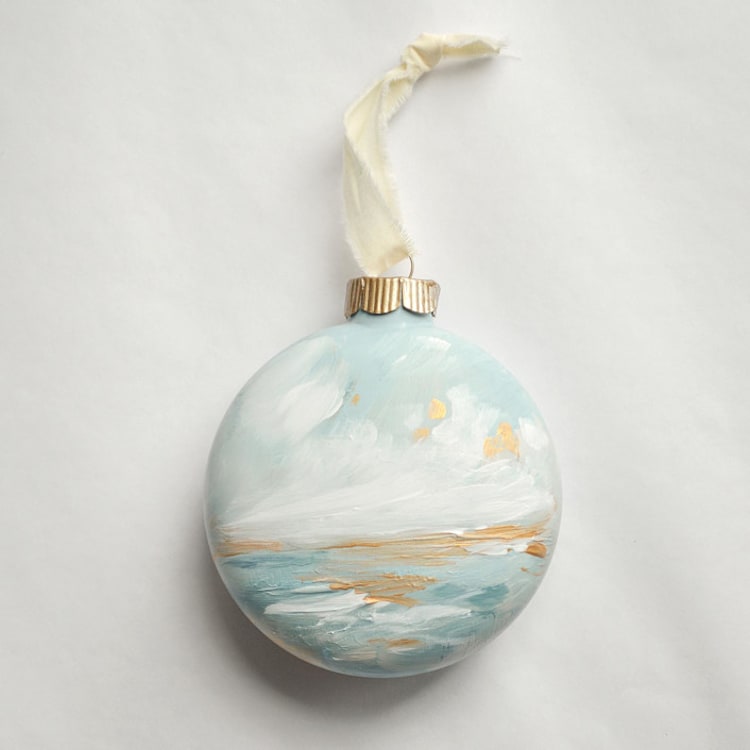 "Blue Heavenly Seascape Ornament" - Ornaments in blue by Kristen Laczi