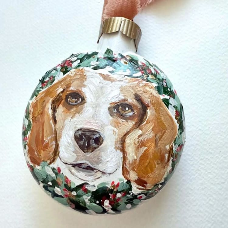 "Custom Pet Portrait Ornament" - Ornaments in multicolor by Kristen Laczi