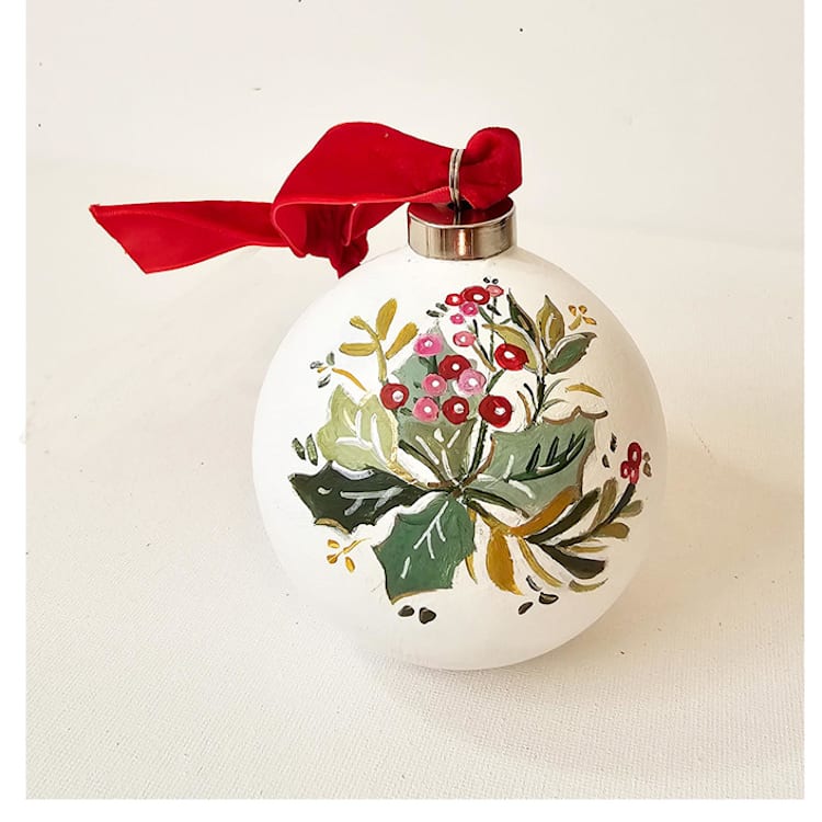 "Personalized Name Holiday Berry Ceramic Ornament" - Ornaments in multicolorassorted-colors by AlisonJerry