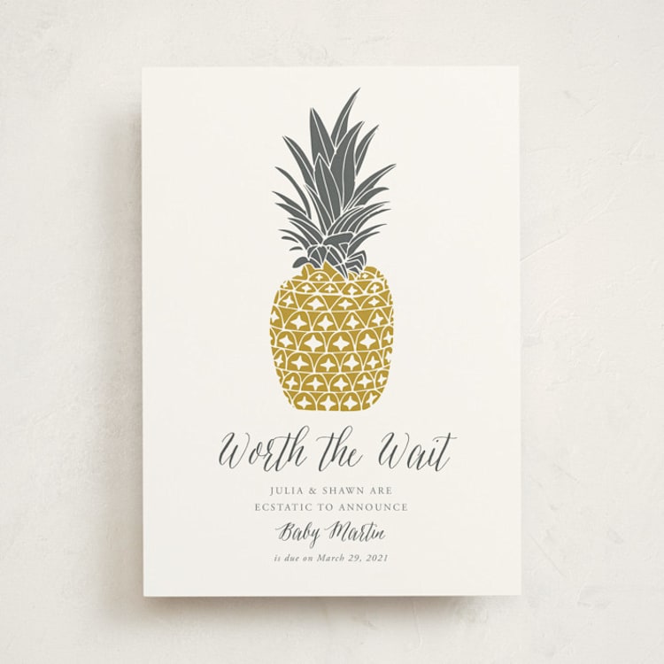 "Guilded Pineapples" - Pregnancy Announcements in Pineapple by Beth Schneider - Front