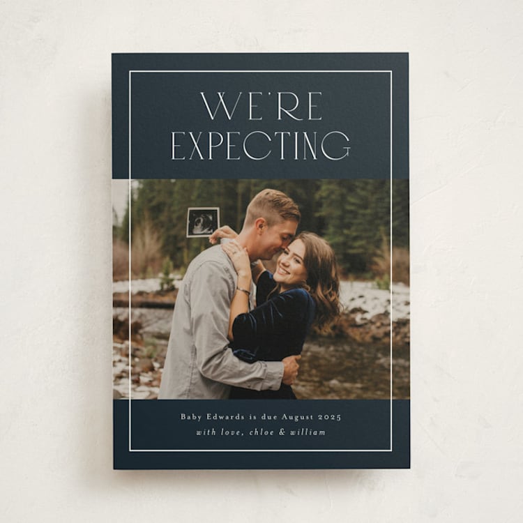 "Eternity" - Pregnancy Announcements in Navy by Stacey Meacham - Front