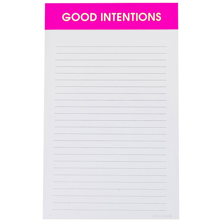 "Good Intentions - Lined Notepad" - Notepad in pink by Chez Gagné