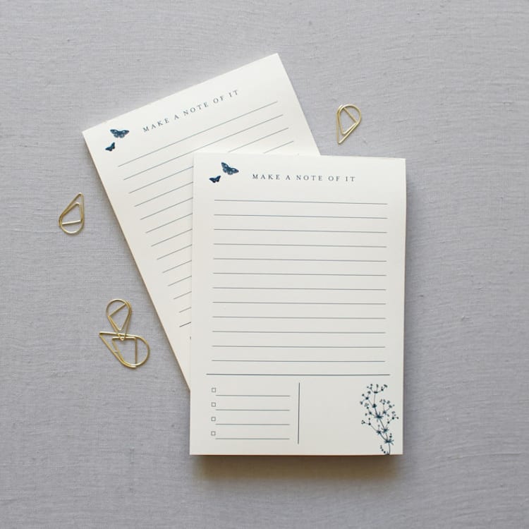 "Make a Note Of It // Note Pad" - Notepad in blue by Jen Simpson