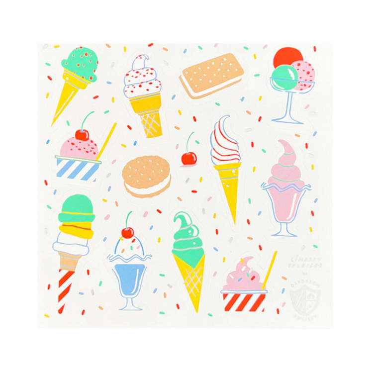 "Ice Cream Dreams Stickers - Set of 4" - Party Favors in multicolor by Jollity and Co