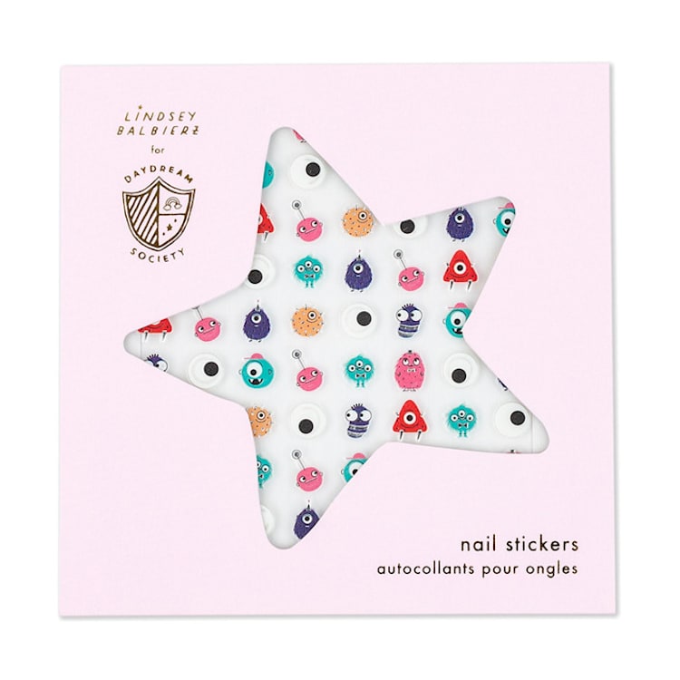 "Little Monsters Nail Stickers - Set of 1 Sheet, 100 Nail Stickers" - Party Favors in multicolor by Jollity and Co