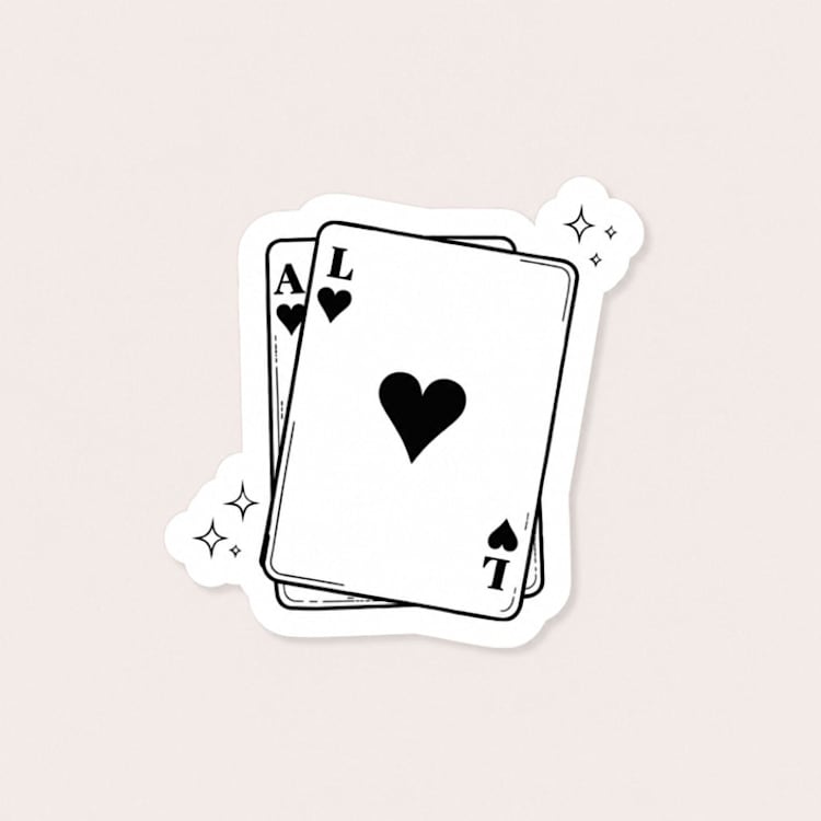 "Initial Playing Cards Wedding Temporary Tattoos (Pack of 10)" - Party Favors in black by Social B Creative Studio