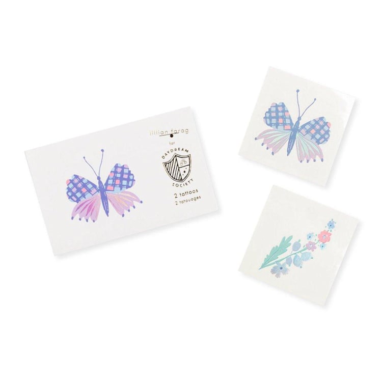 "Flutter Temporary Tattoos - Pack of 2" - Party Favors in multicolor by Jollity and Co