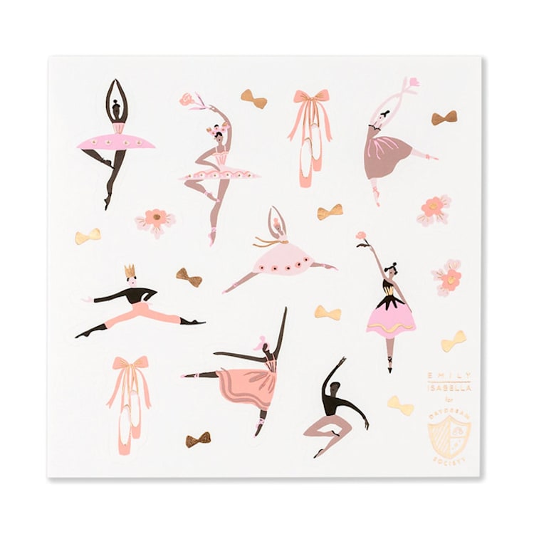 "Pirouette Stickers - Set of 4" - Party Favors in multicolor by Jollity and Co