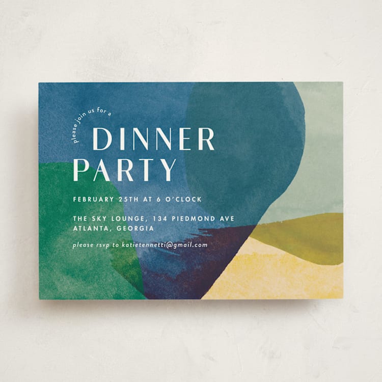 "Azul" - Party Invitations in Peacock by Carmia C. - Front