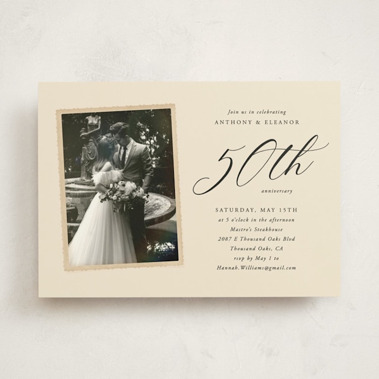 "Vintage photo" - Party Invitations in Golden by Kamala Nahas - Front