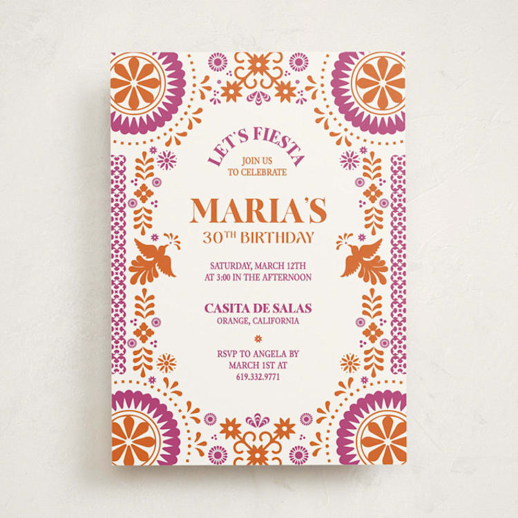"Let's Fiesta" - Party Invitations in Gumdrop by Eva Tadros - Front