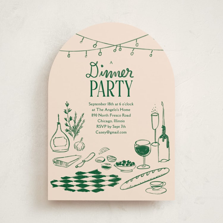 "Bistro" - Party Invitations in Peony by Baumbirdy - Front