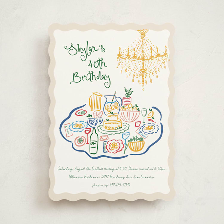 "Dinner Table" - Party Invitations in Lemon by Jenna Holcomb - Front