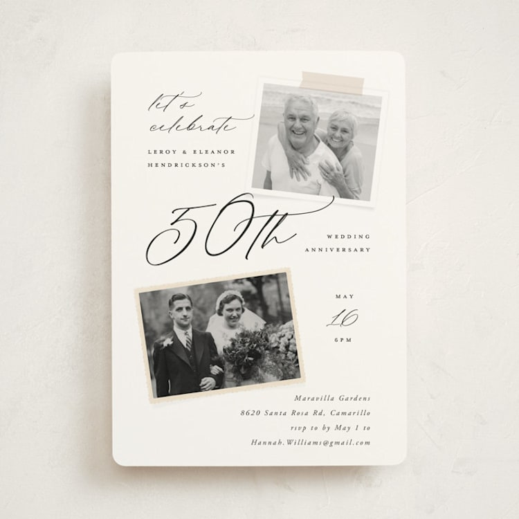"Then and Now" - Party Invitations in Diamond by Kamala Nahas - Front
