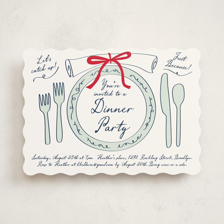 "Just Because" - Party Invitations in Teal by Jennifer Lew - Front