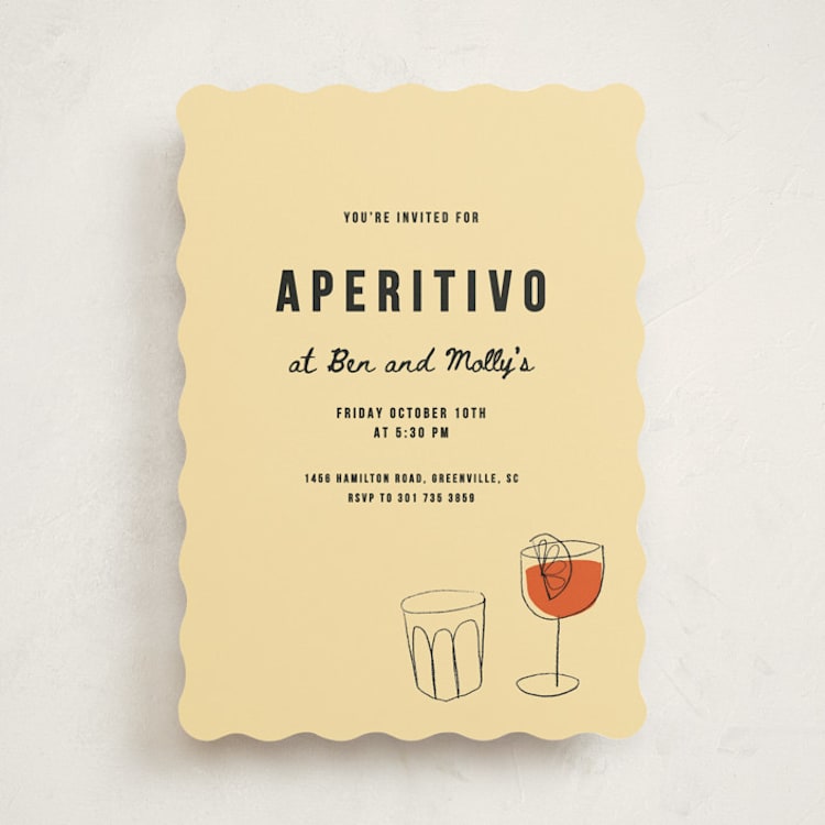 "Aperol" - Party Invitations in Crema by Studio Suku - Front