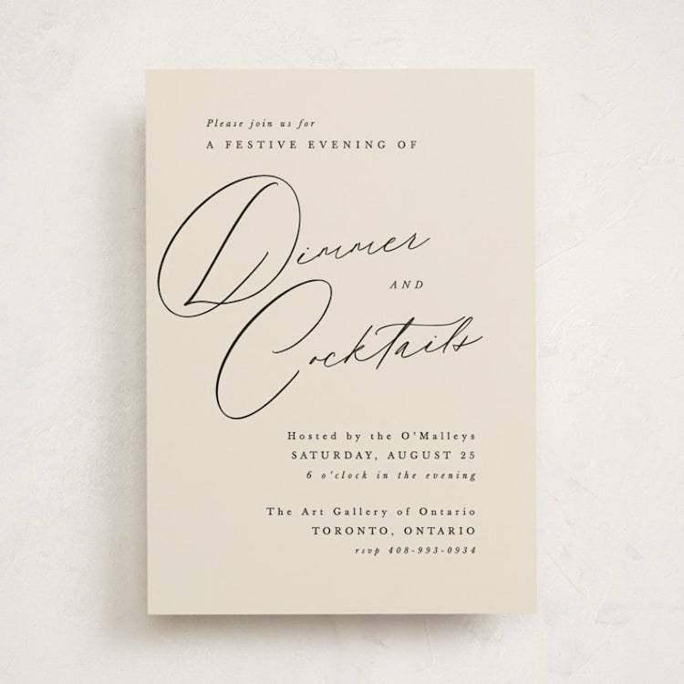 "Scripted Names" - Party Invitations in Ecru by Hooray Creative - Front