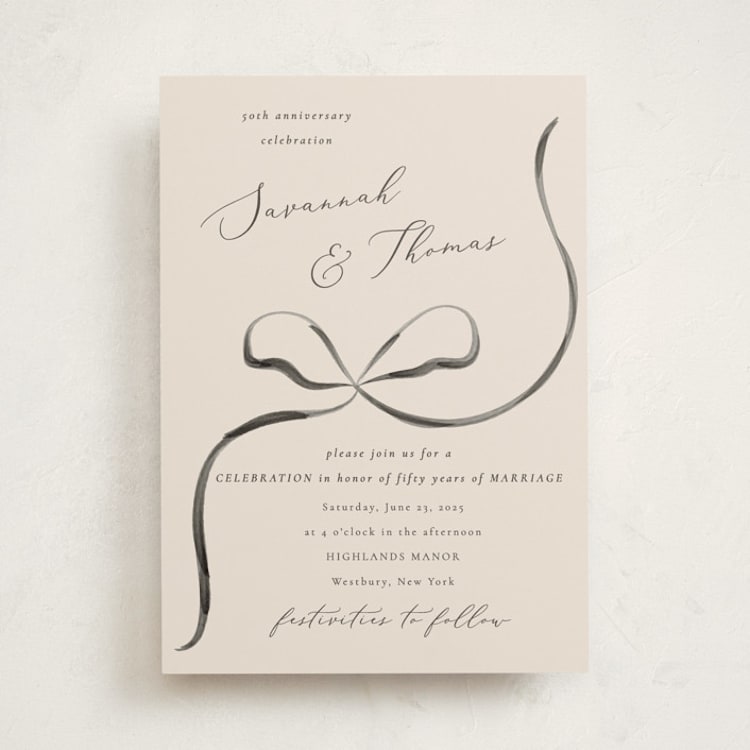 "Bow" - Party Invitations in Tuxedo by Corinne Malesic - Front